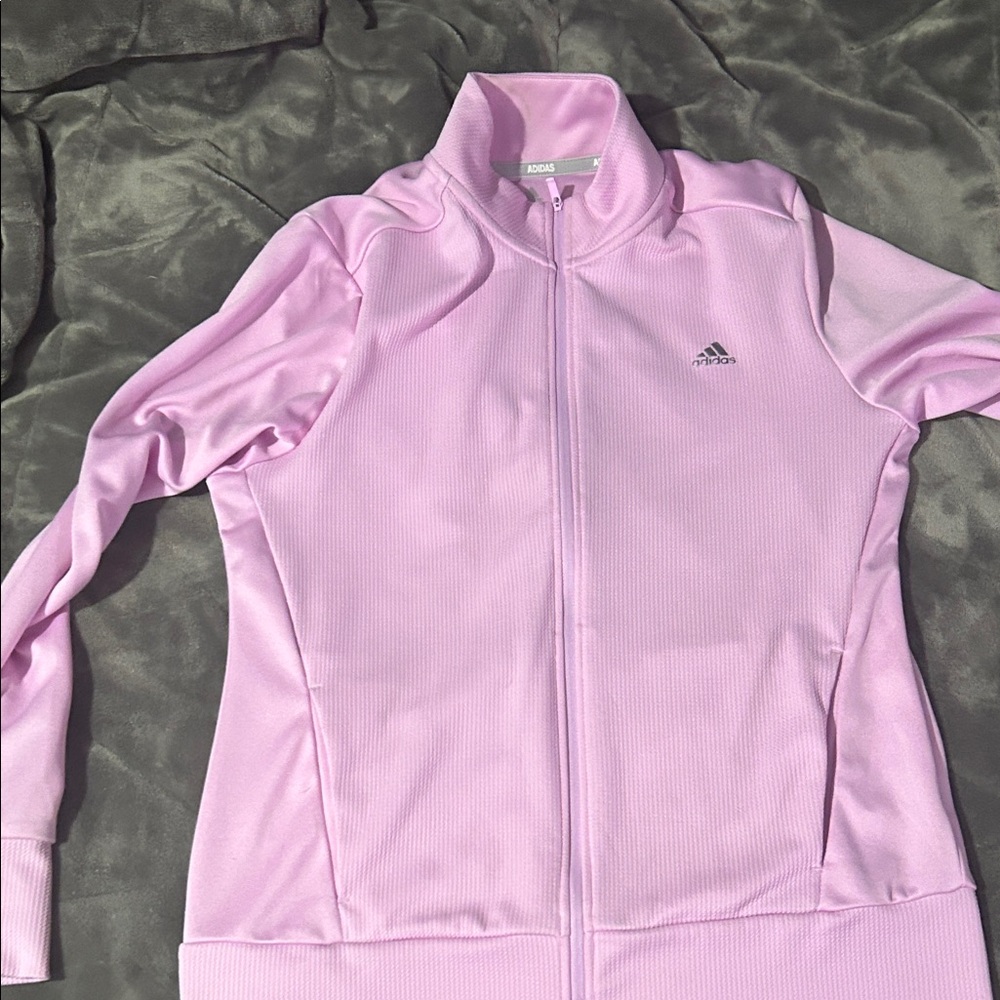 Adidas Pink Bomber Jacket Lightweight Athletic Style
